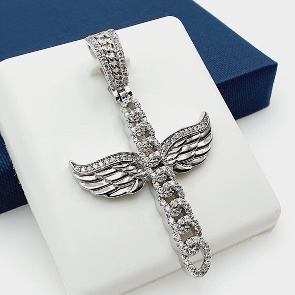 "925 Sterling Silver Plated CZ Pendant, EVBRS342 - Picture 5 of 9